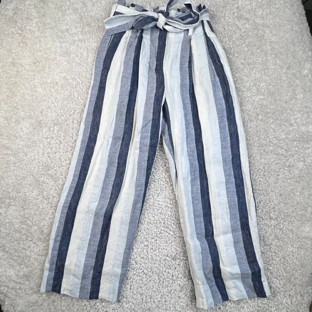 Point Sur Striped Paperbag Linen Pants - Picture 2 of 12